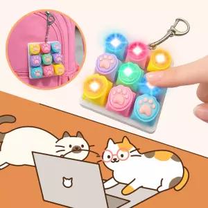 올LED 고양이발 딸깍이 키링 키캡 스위치 키보드 클릭커 클리커 열쇠고리