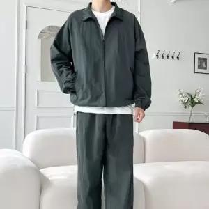 코디 봄 밴딩 세트 팬츠 긴팔 아우터 바지 간절기 가을 집업 남자 긴바지 남성 여행 바람막이 트레이닝복