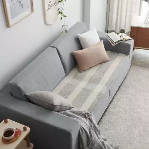 [르헤브] 블록스트라이프 투톤 극세사 쇼파패드 (60x120)