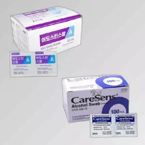 일회용 알콜솜 100매 x 10개 (케어센스/이도스킨스왑A