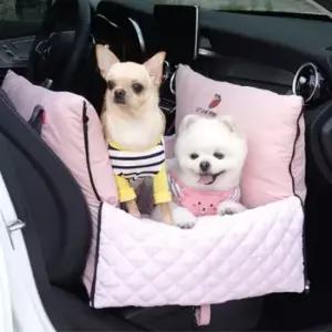 강아지카시트 강아지 차량용 꿀잠 카시트 (핑크) 애견 차 멀미