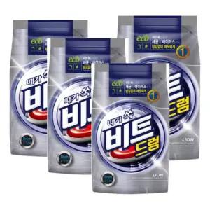 [셀러에이드]비트 2.5kg 드럼용 파우치 4개입 라이온코리아 세제