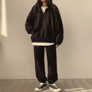 [_의류]루즈핏 반집업 상하의 밴딩 조거팬츠 긴팔 세트 셋업