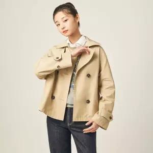 빈폴 레이디스 코튼 숏 더블 트렌치 베이지 BF583TC01A