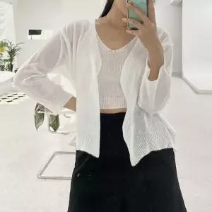 가디건 나시 세트 셋업 시원한 아우터 소재 여름 얇은 니트 데일리 원픽