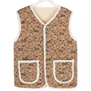 겨울 누빔 방한 벨벳융털 꽃무늬 퀼팅 조끼