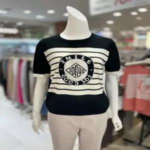 스팽글 로고 포인트 니트 티셔츠 AK2TA16