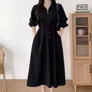 여성 캐주얼 카라 롱원피스 1P 봄가을 치마 데이트룩