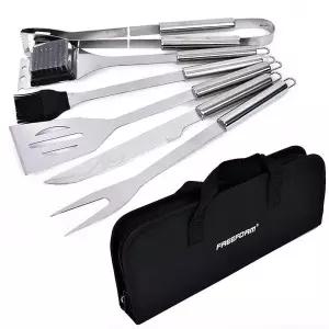 [RIZPICK]TBZ 스텐 바베큐 조리도구 6p 가방세트 고기불망 캠핑그릴