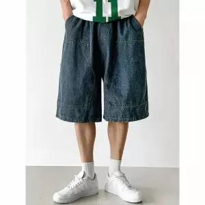 [하프클럽/코디제이]M더블니 버뮤다 풀밴딩 와이드 청반바지 포켓디테일 데