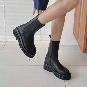 여성털장화 워커굽 미들굽 첼시 부츠 편한 데일리 슈즈