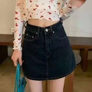 청치마 A라인 3부기장 데님 치마바지 숏팬츠