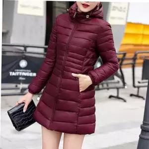 패딩코트 여성 슬림 심플 후드 집업 하프 패딩 점퍼 코트 야상