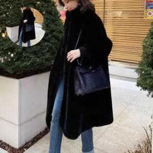 여자오버핏자켓 쿨샵 여성 롱코트 밍크 루즈핏 2색