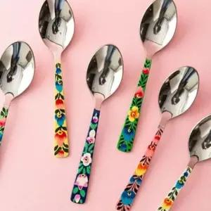 애나멜 스텐 티스푼 수저 커트러리 6P 세트