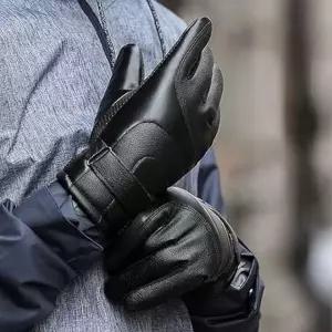 남성 오토바이 자전거 스키용 인조 가죽 방한 장갑 스포츠 겨울 축제 눈썰매 얼음낚시