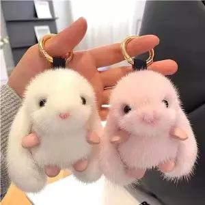 bns 토끼 털 인평 폼폼이 가방 자동차 차키 키링 키홀더 WFLIPX0
