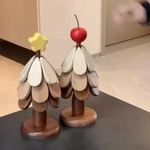 집들이 냄비받침 우드 트리 원목받침대 호두나무 월넛 스탠딩 소품 인테리어 크리스마스