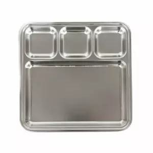 스텐 4칸 트레이 나눔 접시 성인식판 스테인리스간식 캠핑 디저트 그릇 레스 용식기 돈까스