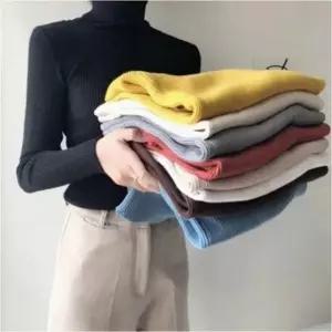 기본목티 겨울이너 여성 겨울 슬림핏 긴팔 골지 목폴라 목티 니트 8색