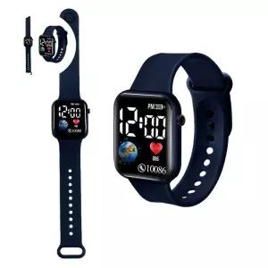 전자 LED 학생 컬러 여자 남자 밴드 사각 손목 시계