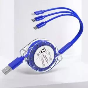 3in1 릴타입 충전케이블 5핀 8핀 c타입 1m USB GWM