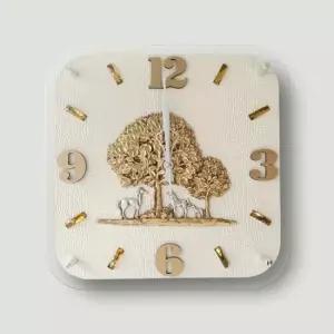 빈티지벽시계 복이오는 생명수 화이트 백마 인테리어 무소음 벽시계