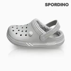 [하프클럽/]큐브밴드윈터(그레이)_스포티 원톤 패밀리 털슬리퍼/방한슈즈