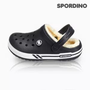 [하프클럽/]메이밴드윈터(블랙)_스포티 투톤 패밀리 털슬리퍼/방한슈즈