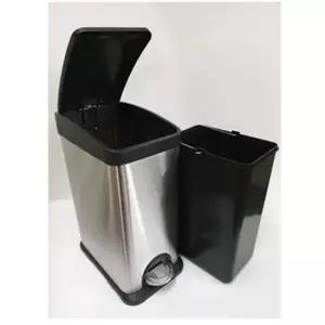 생필품 키친프리 스텐 페달휴지통 W 사각15L