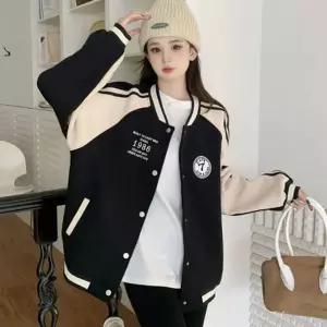 여성 루즈핏 야구점퍼 1P 간절기 데일리 캐주얼 자켓 zVv7+5JDX