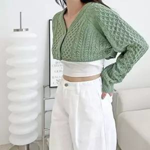 여성 2컬러 꽈배기 볼레로 크롭가디건 클래식 가디건 (HSJ-WFG41LQ)