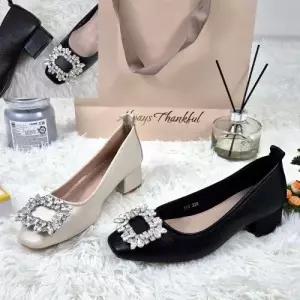 [제이시]제이시 3cm 여자구두 소가죽 큐빅 원피스 펌프스 K445