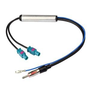 FM 오디오-케이블 VW 자동차 액세서리 용 듀얼 Fakra-Din 공중 안테나 어댑터 앰프가있는 차량 라디오 스테