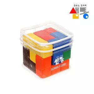 샘통 칼라원목 소마큐브(PVC케이스) 컬러 나무 블럭 블록