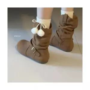 EAMT 여친 앤티크 스크랩 버켄 부츠 메일라드 셔링 힐 라운드 플랫 YJ5