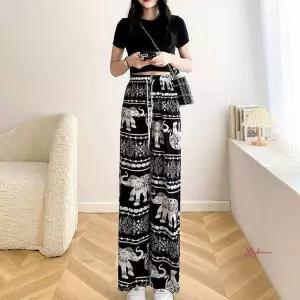 패턴 아이스통바지 냉장고 고무줄바지abc689