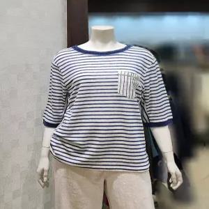 [벨라디터치][벨라디터치] V1F2TS28 린넨 줄무늬 티셔츠 (P003792680)