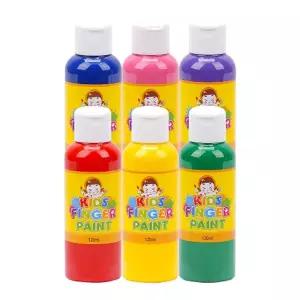 미술놀이 핑거페인트 120ml x 6색 세트 [BOB45418]