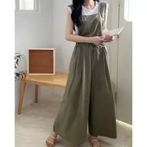 스파이더맨 여친 캐주얼 일자 와이드 면마 멜빵바지팬츠 슬림핏 OPH1