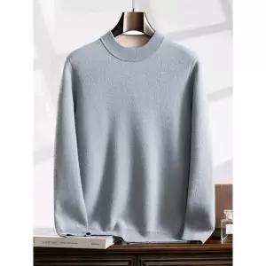 크리링 남성 남친 스웨터 터틀넥 폴라 니트 헤비 두께 100% 퓨어 캐시미어 반 에어레이어드 KKE1