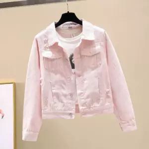 화이트데님자켓 찢어진 봄 worth 점퍼 개성 저고리 슬림핏