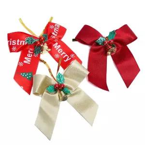 크리스마스 종 장식 리본 9cm 빵끈 철사끈 LOG9+7bZi