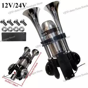 호환  알루미늄 합금 12V24V 에어 혼 지속 귀 보호 전자 제어 로켓 포병 혼 Reserveir