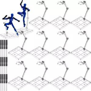 콜링밀 12 팩 액션 피규어 스탠드 모델 서포트 클리어 조립 인형 액세서리 디스플레이 홀더 베이스