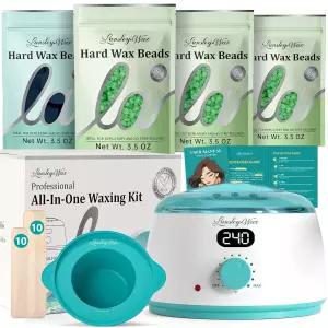 여성 남성용 랜슬리왁스 디지털 왁싱 키트 실리콘 냄비로 제모용 워머 하드 민감성 피부용 브라질 비키니