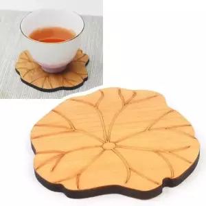 찻잔받침 우드 티코스터 나뭇잎 받침 컵 나무 찻잔 다도찻잔