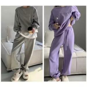 트레이닝세트 여성 얇은 기모 맨투맨 조거팬츠 운동복