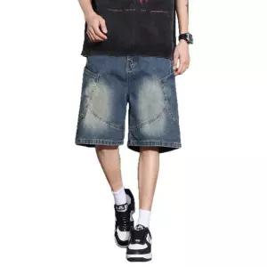 데님 남사친 빈티지 캐주얼 여름 청반바지 반바지 얇은 일자 중바지 5부 OP2