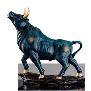 황금 황소소모형 청동 황동 조각 동물 장식품 장식 액세서리 가정 치열한 금속 입상 황소